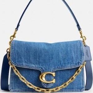 COACH WASHED DENIM CHAIN TABBY 30 SHOULDER BAG / CROSSBODY NWT